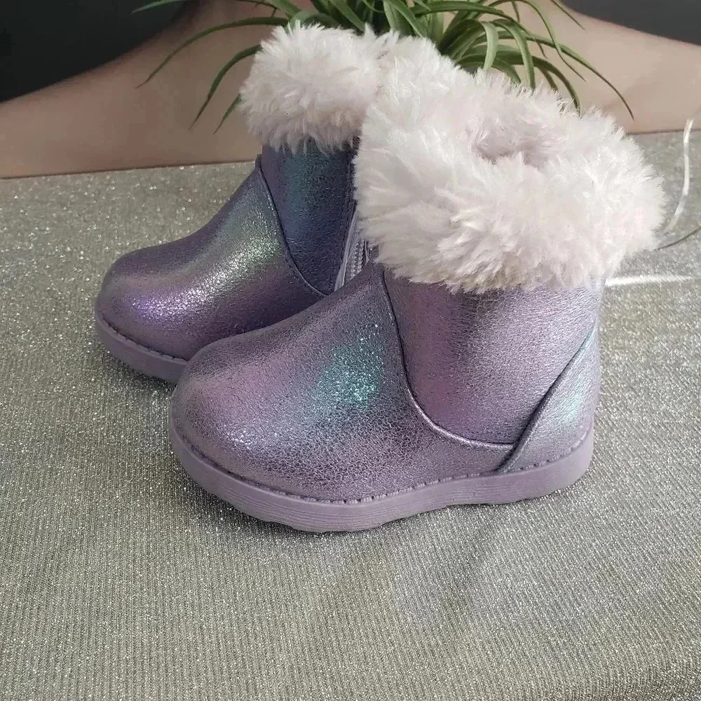 Cat & Jack Oriole Iridescent Purple Boots